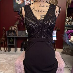Elegant Black Lace Dress